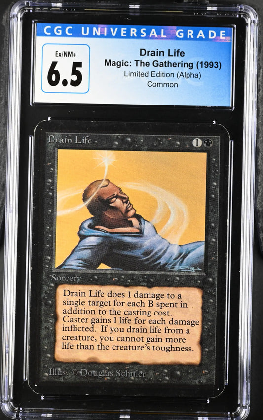 Magic: The Gathering MTG Drain Life [Alpha Edition] Graded CGC 6.5 Ex/NM+ - TCG Card Single