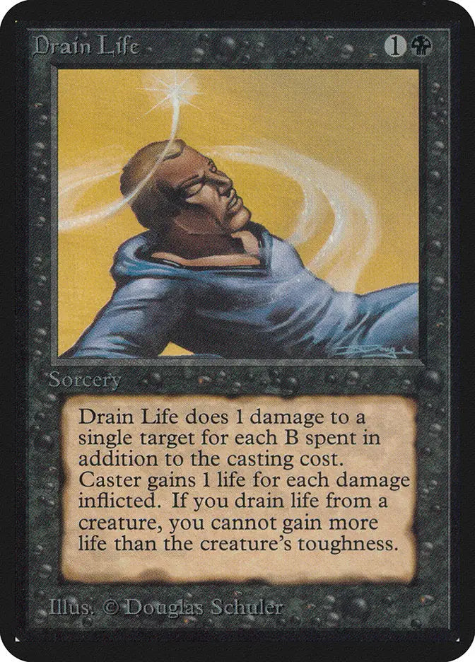 Magic: The Gathering MTG Drain Life [Alpha Edition] Graded CGC 7 Near Mint - TCG Card Single