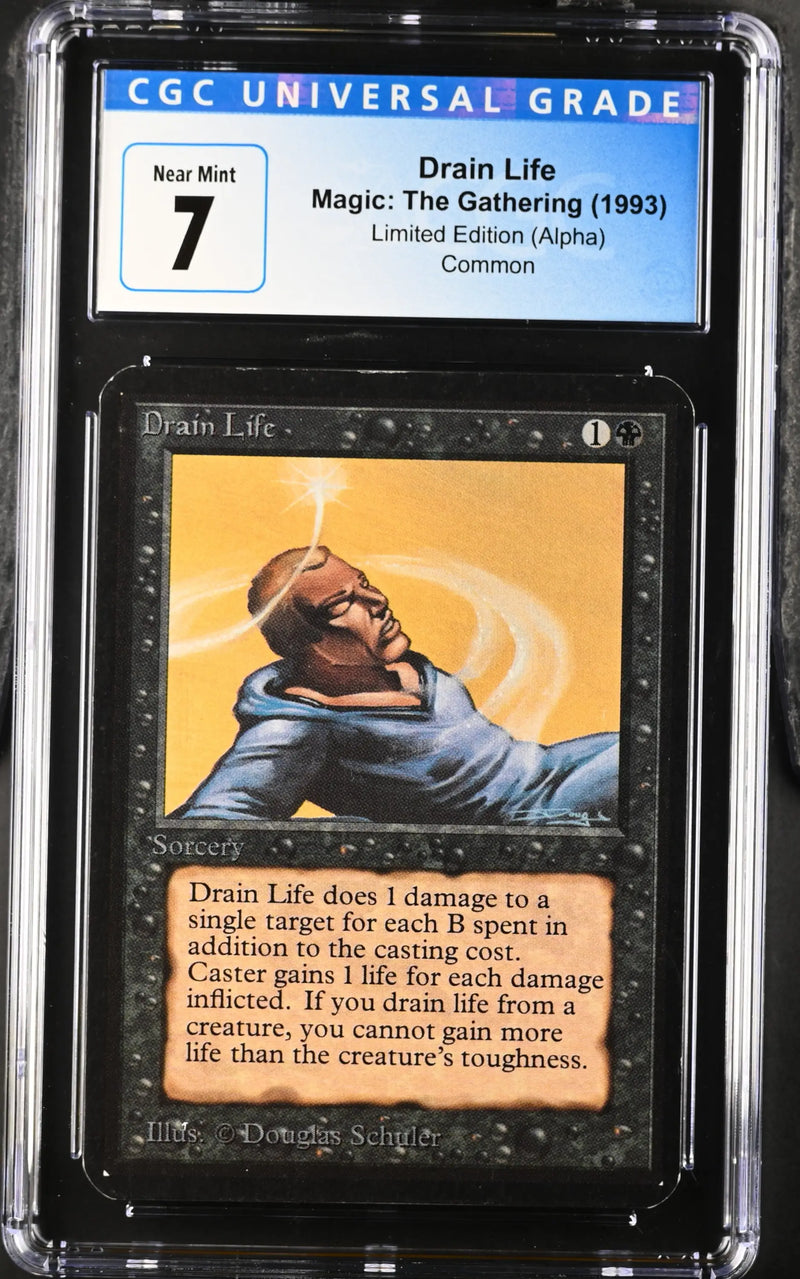 Magic: The Gathering MTG Drain Life [Alpha Edition] Graded CGC 7 Near Mint - TCG Card Single