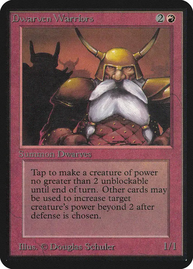 Magic: the Gathering MTG Dwarven Warriors [Alpha Edition] Graded 7.5 Near Mint+ - TCG Card Single