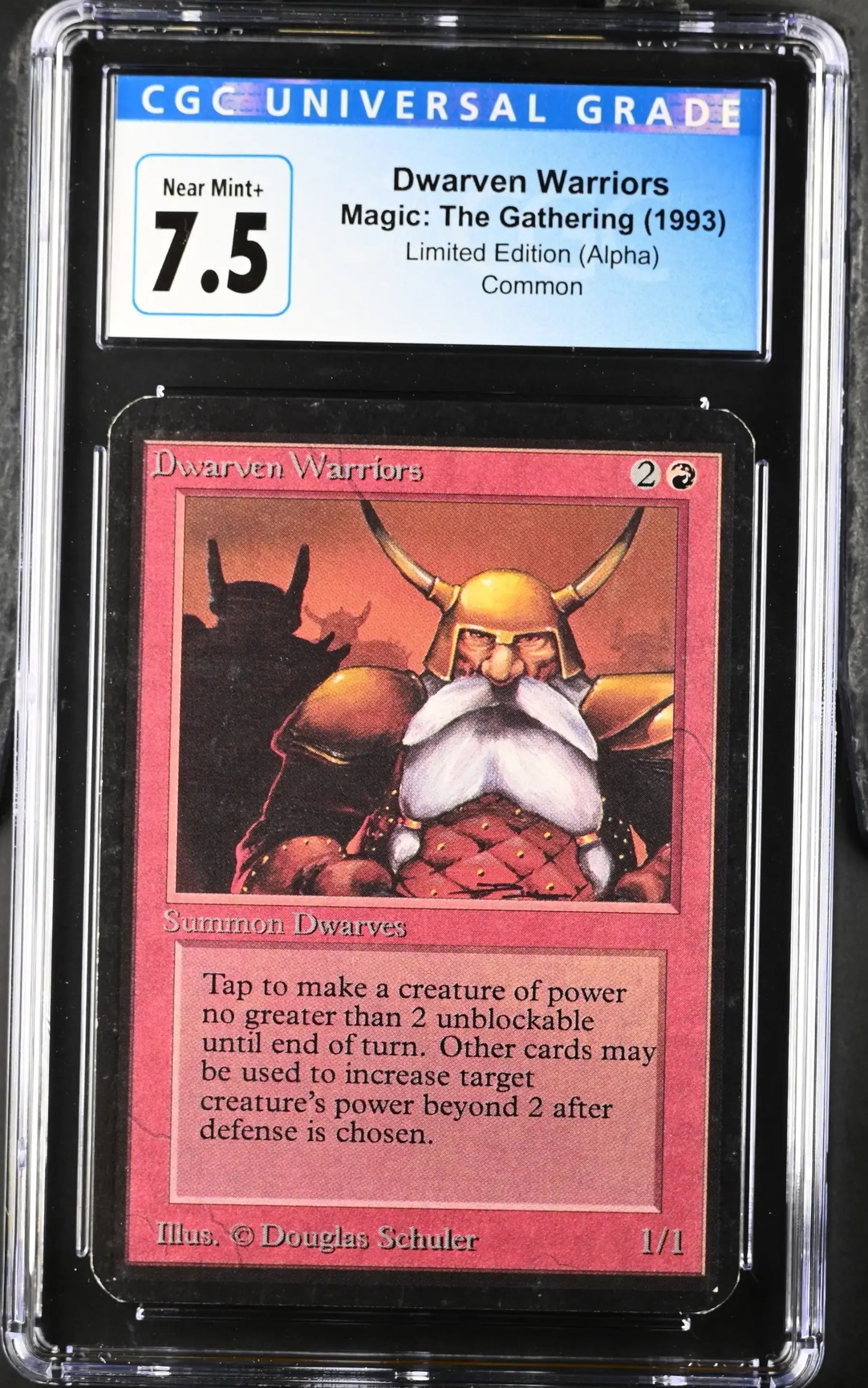Magic: the Gathering MTG Dwarven Warriors [Alpha Edition] Graded 7.5 Near Mint+ - TCG Card Single