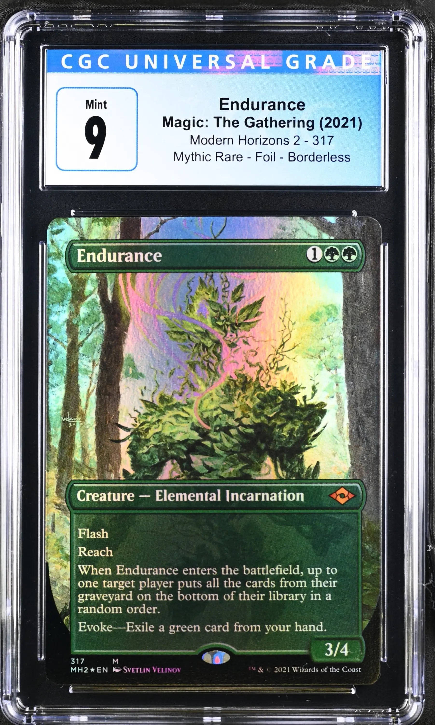 Magic: the Gathering MTG Endurance (Borderless Alternate Art) [Modern Horizons 2] Graded 9 Mint Foil - TCG Card Single