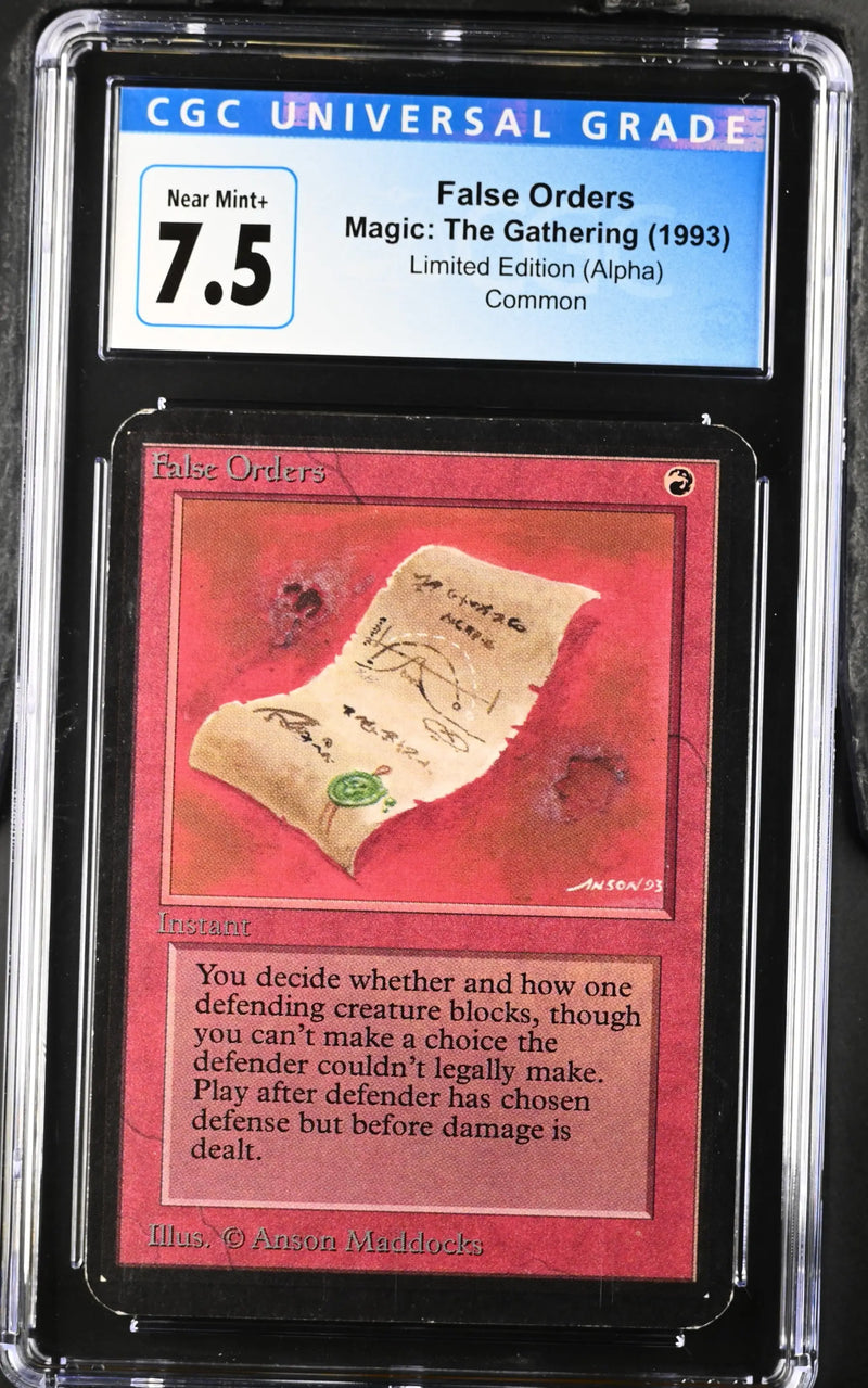 Magic: the Gathering MTG False Orders [Alpha Edition] Graded 7.5 Near Mint+ - TCG Card Single