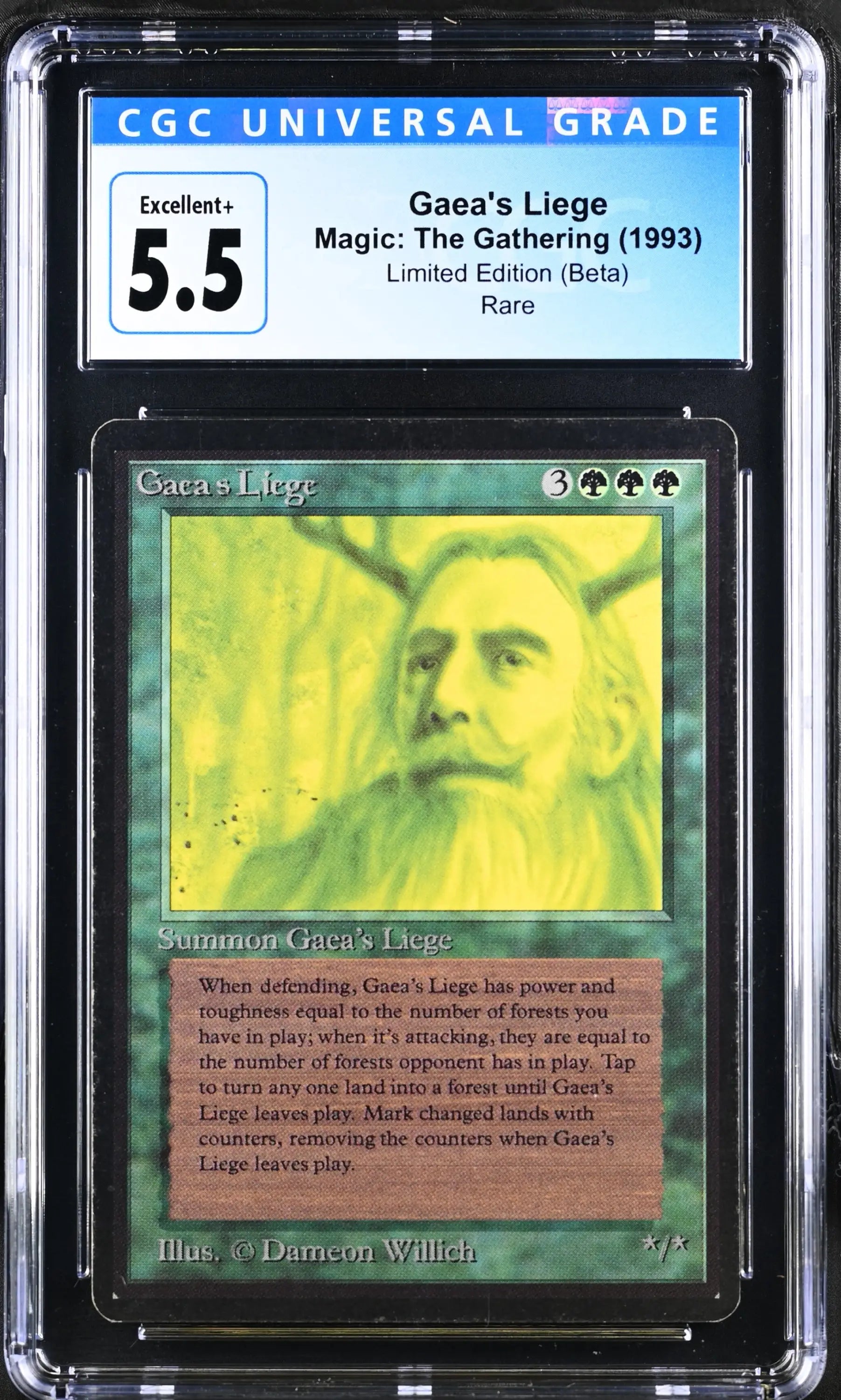 Magic: The Gathering MTG Gaea’s Liege [Beta Edition] Graded CGC 5.5 Excellent+ - TCG Card Single