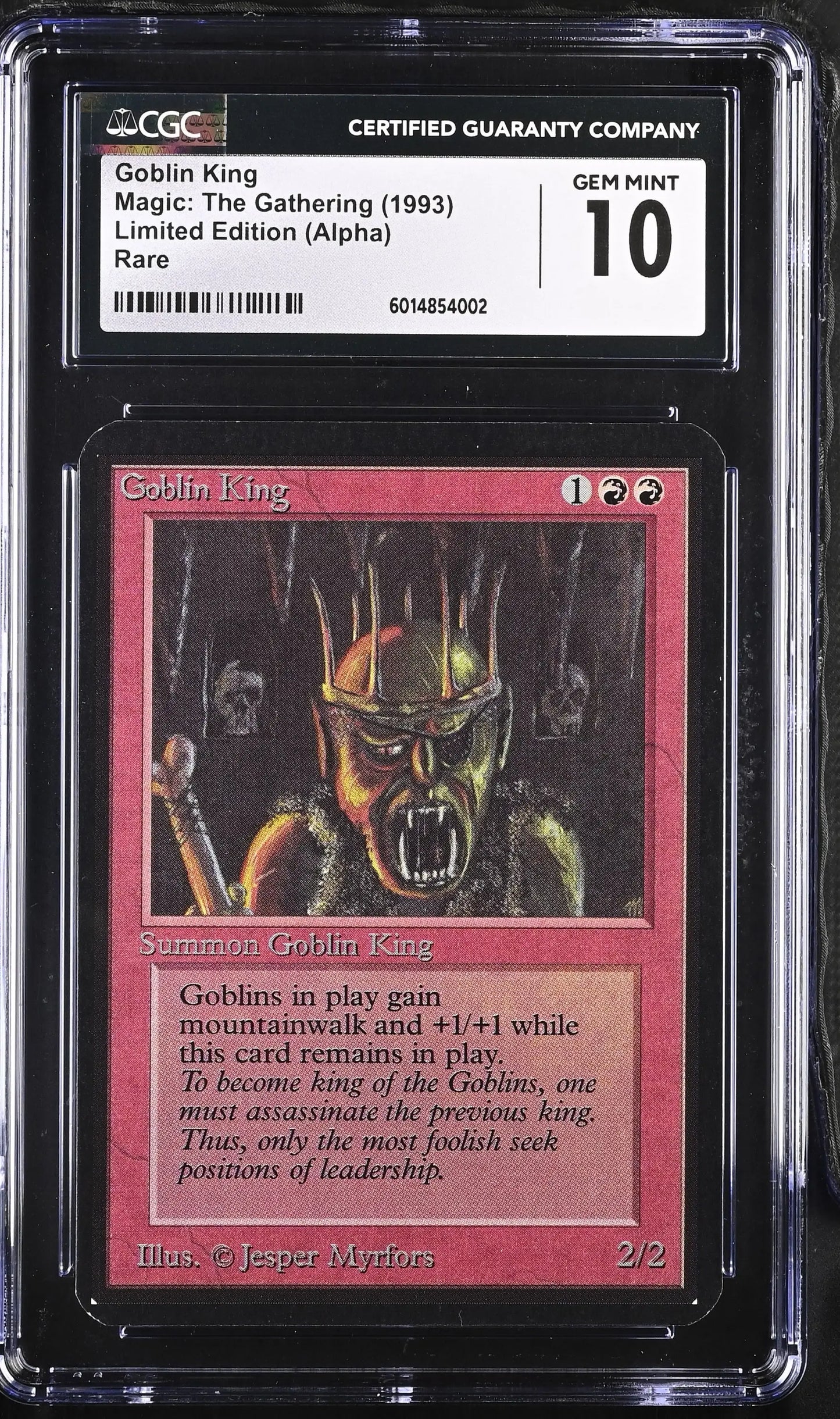 Magic: The Gathering MTG Goblin King [Alpha Edition] Graded CGC 10 Gem Mint - Magic Card Single