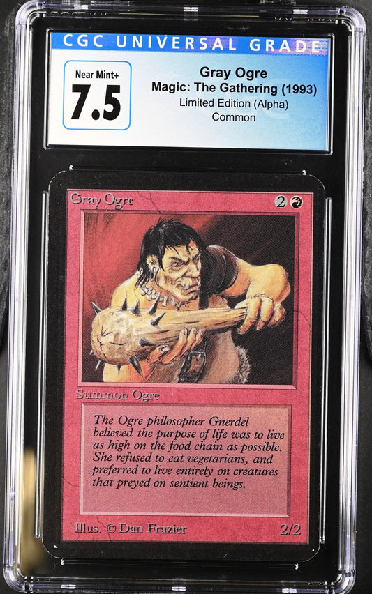 Magic: The Gathering MTG Gray Ogre [Alpha Edition] Graded CGC 7.5 Near Mint+ - TCG Card Single