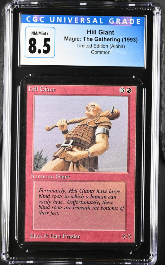 Magic: the Gathering MTG Hill Giant [Alpha Edition] Graded 8.5 NM/Mint+ - Magic Card Single