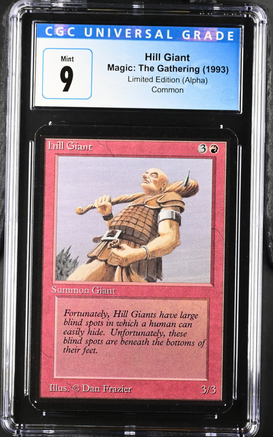 Magic: the Gathering MTG Hill Giant [Alpha Edition] Graded 9 Mint - Magic Card Single