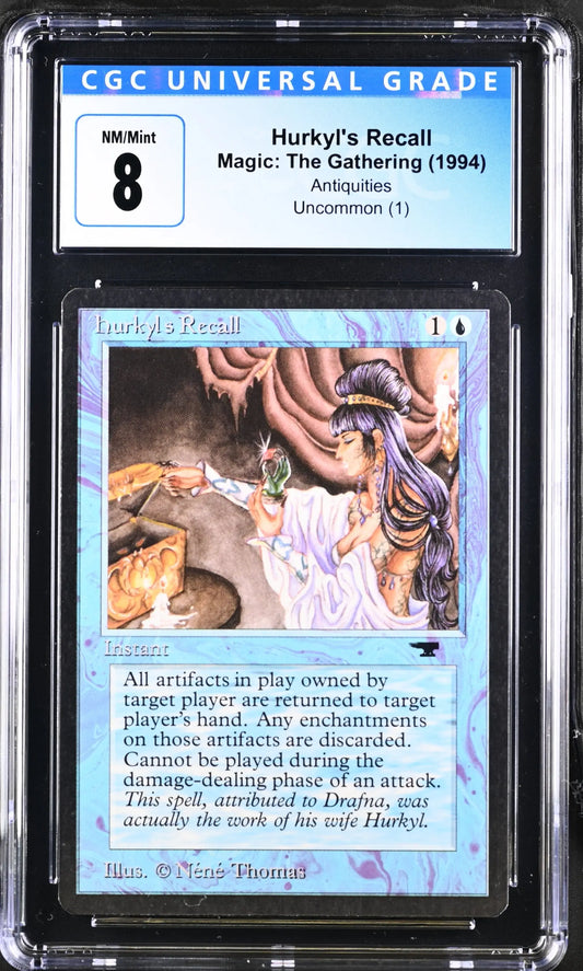 Magic: The Gathering MTG Hurkyl’s Recall [Antiquities] Graded CGC 8 NM/Mint - Magic Card Single
