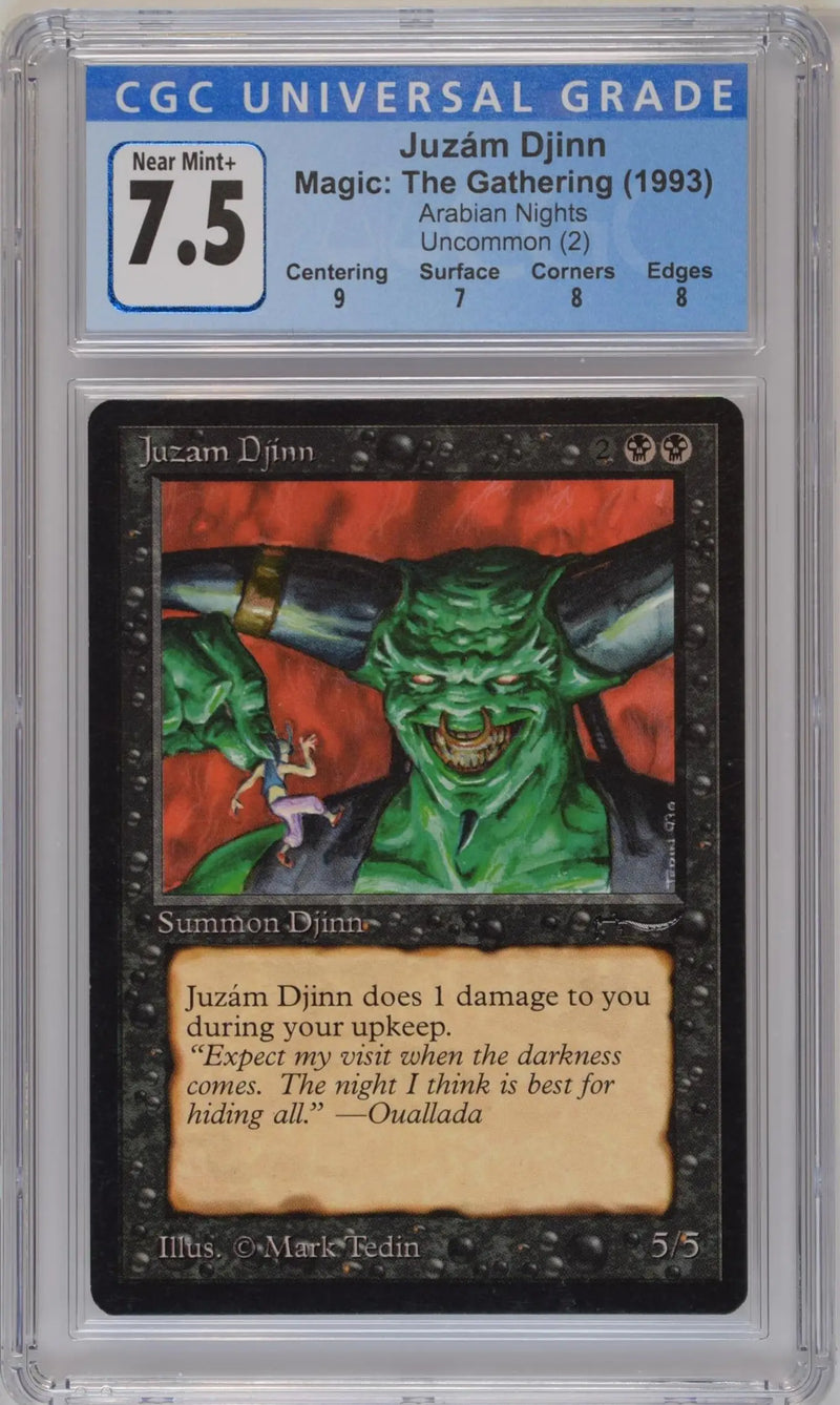 Magic: the Gathering MTG Juzam Djinn [Arabian Nights] Graded CGC 7.5 Near Mint+ - Magic Card Single