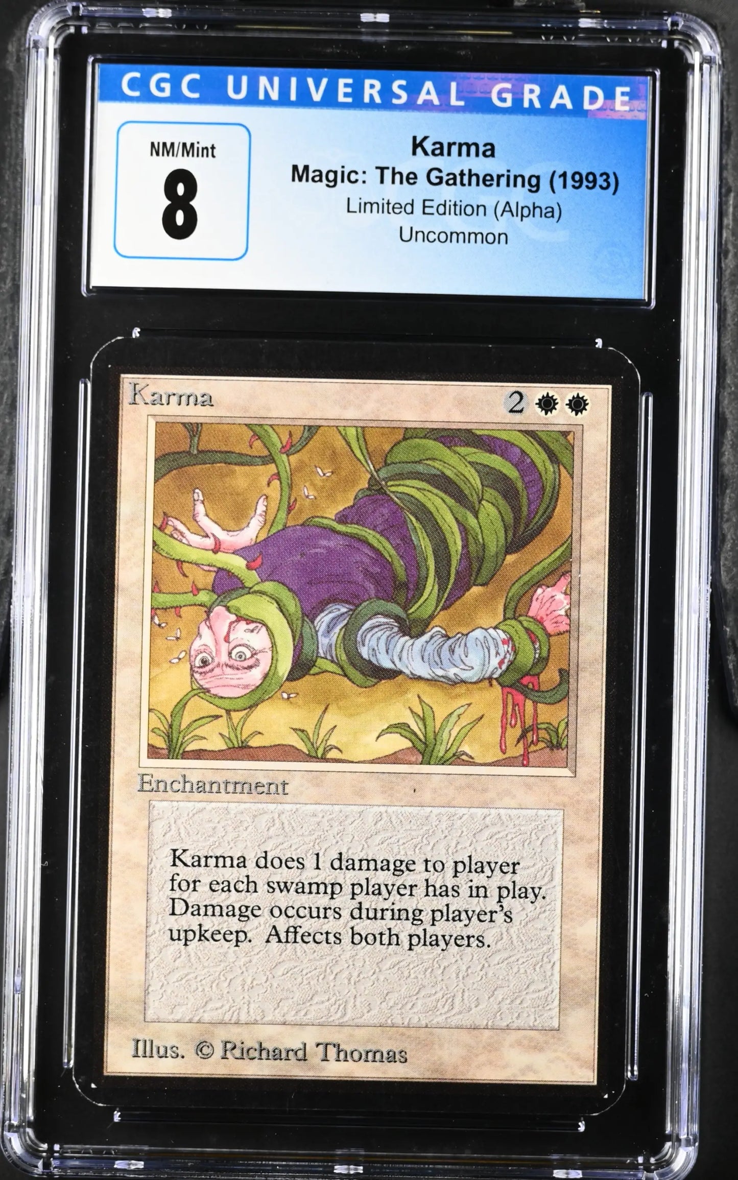 Magic: the Gathering MTG Karma [Alpha Edition] Graded CGC 8 NM/Mint - Magic Card Single