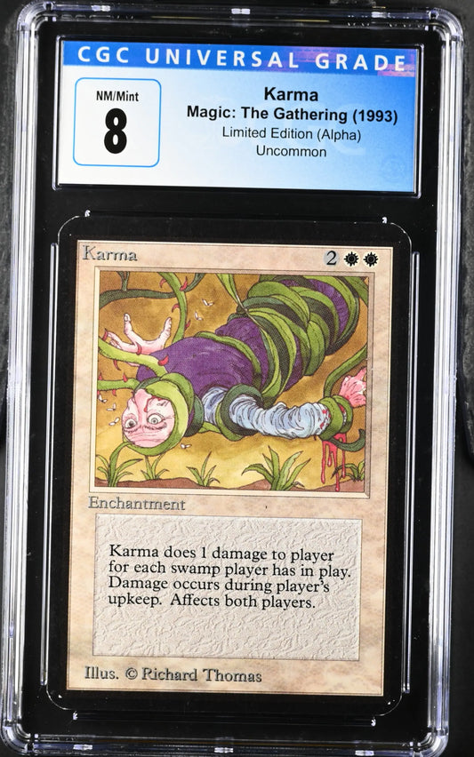 Magic: the Gathering MTG Karma [Alpha Edition] Graded CGC 8 NM/Mint - Magic Card Single