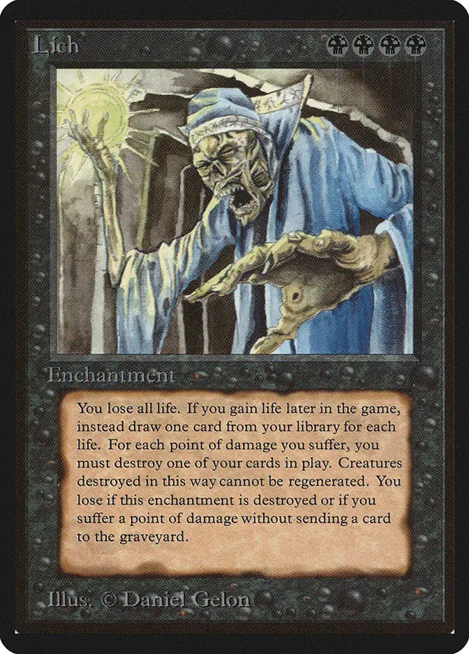 Magic: the Gathering MTG Lich [Beta Edition] Graded CGC 7.5 Near Mint+ - Magic Card Single