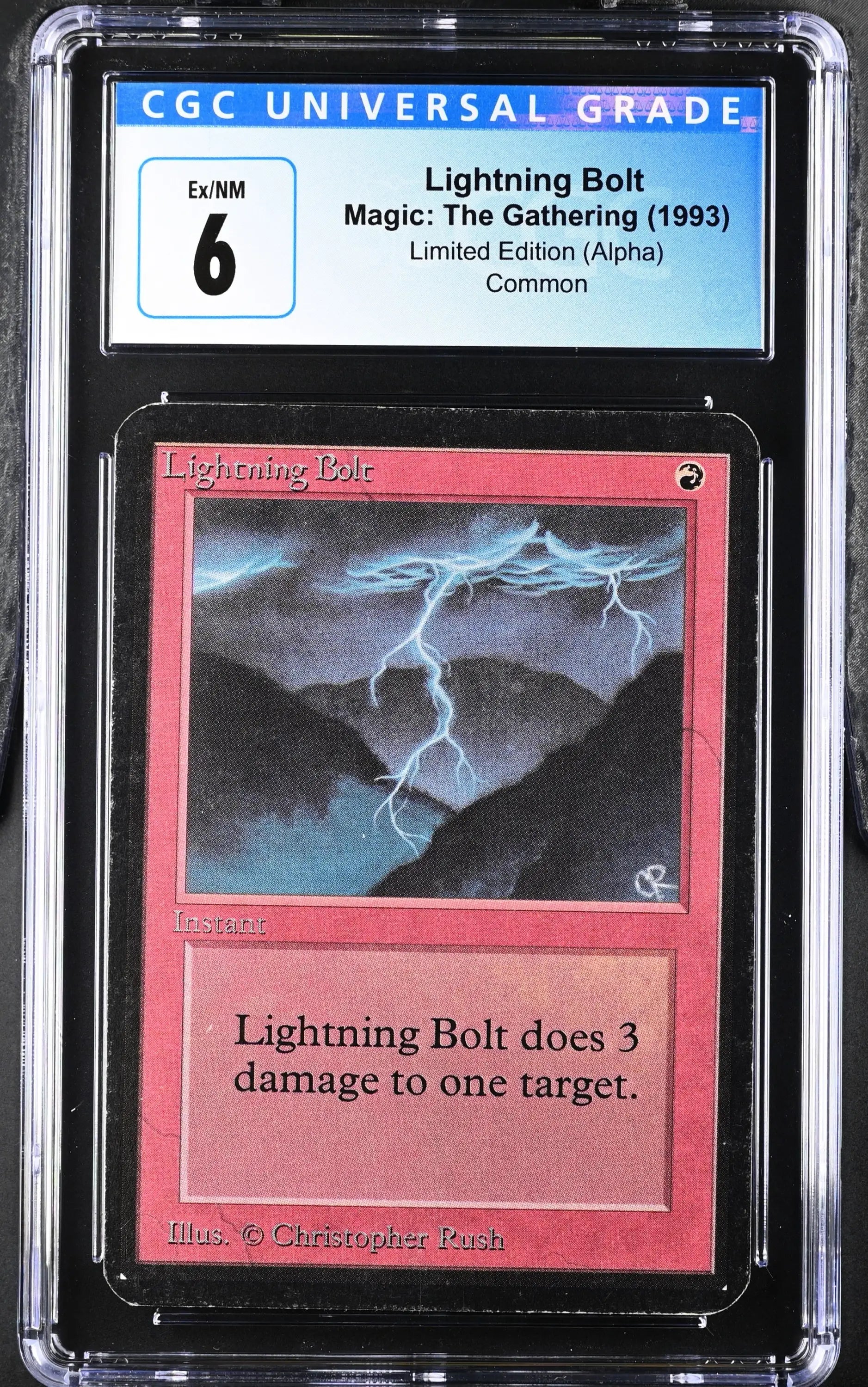 Magic: the Gathering MTG Lightning Bolt [Alpha Edition] Graded CGC 6 Ex/NM - Magic Card Single