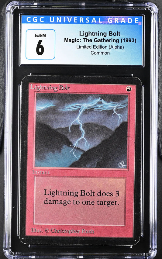 Magic: the Gathering MTG Lightning Bolt [Alpha Edition] Graded CGC 6 Ex/NM - Magic Card Single