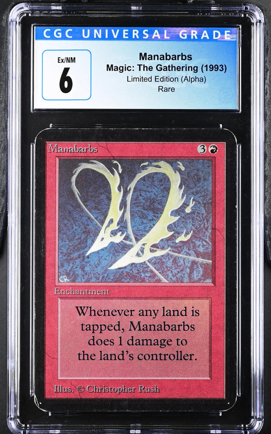 Magic: The Gathering MTG Manabarbs [Alpha Edition] Graded CGC 6 Ex/NM - Magic Card Single