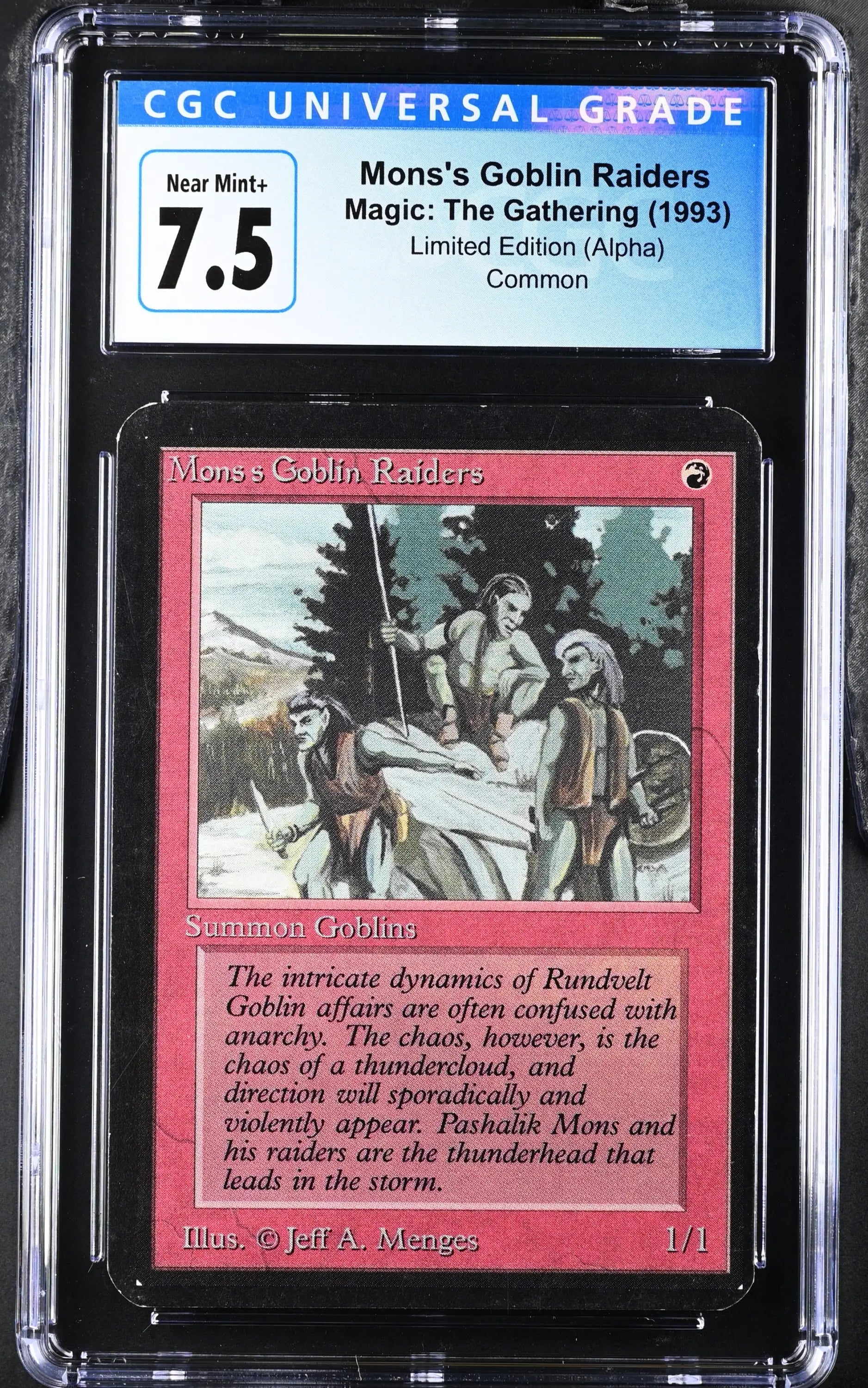 Magic: The Gathering MTG Mons’s Goblin Raiders [Alpha Edition] Graded CGC 7.5 Near Mint+ - Magic Card Single