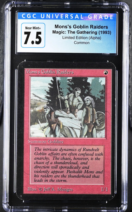 Magic: The Gathering MTG Mons’s Goblin Raiders [Alpha Edition] Graded CGC 7.5 Near Mint+ - Magic Card Single