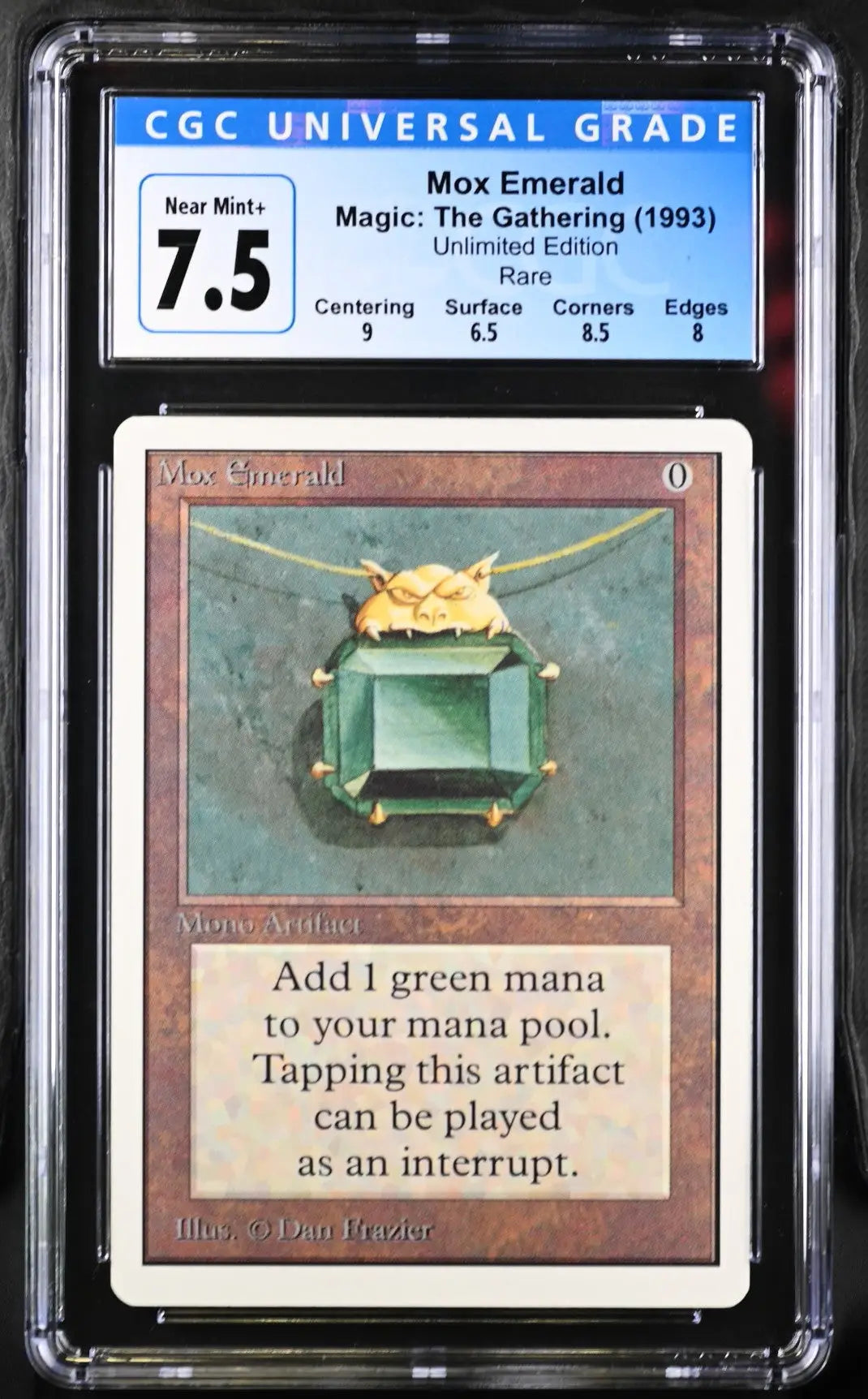 Magic: The Gathering MTG Mox Emerald [Unlimited Edition] Graded CGC 7.5 Near Mint+ - Magic Card Single