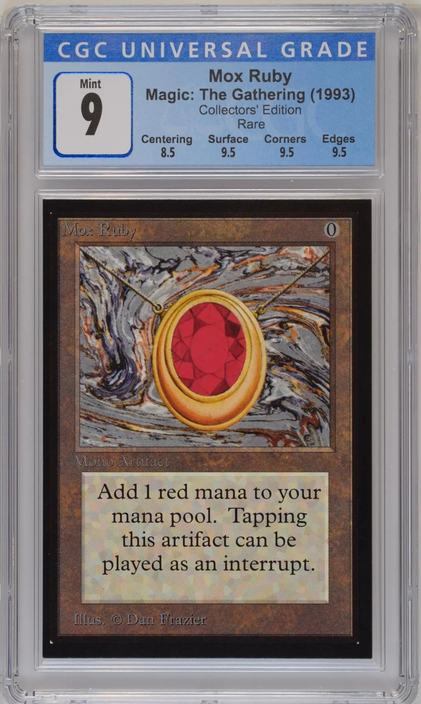 Magic: The Gathering MTG Mox Ruby [Collectors’ Edition] Graded CGC 9 Mint - Magic Card Single