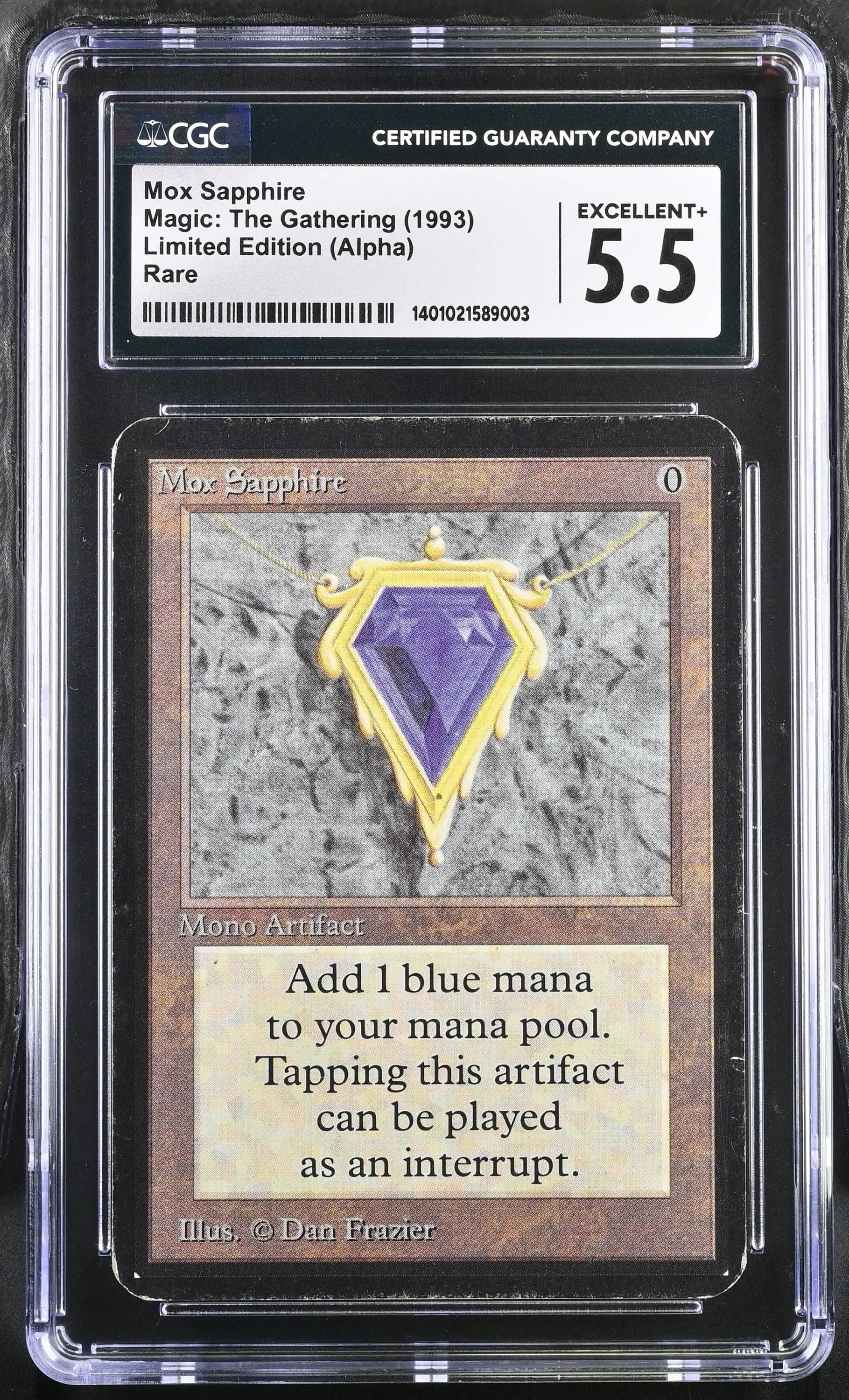 Magic: The Gathering MTG Mox Sapphire [Alpha Edition] Graded CGC 5.5 Excellent+ - Magic Card Single