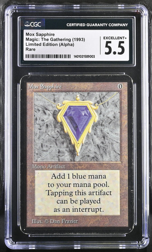 Magic: The Gathering MTG Mox Sapphire [Alpha Edition] Graded CGC 5.5 Excellent+ - Magic Card Single