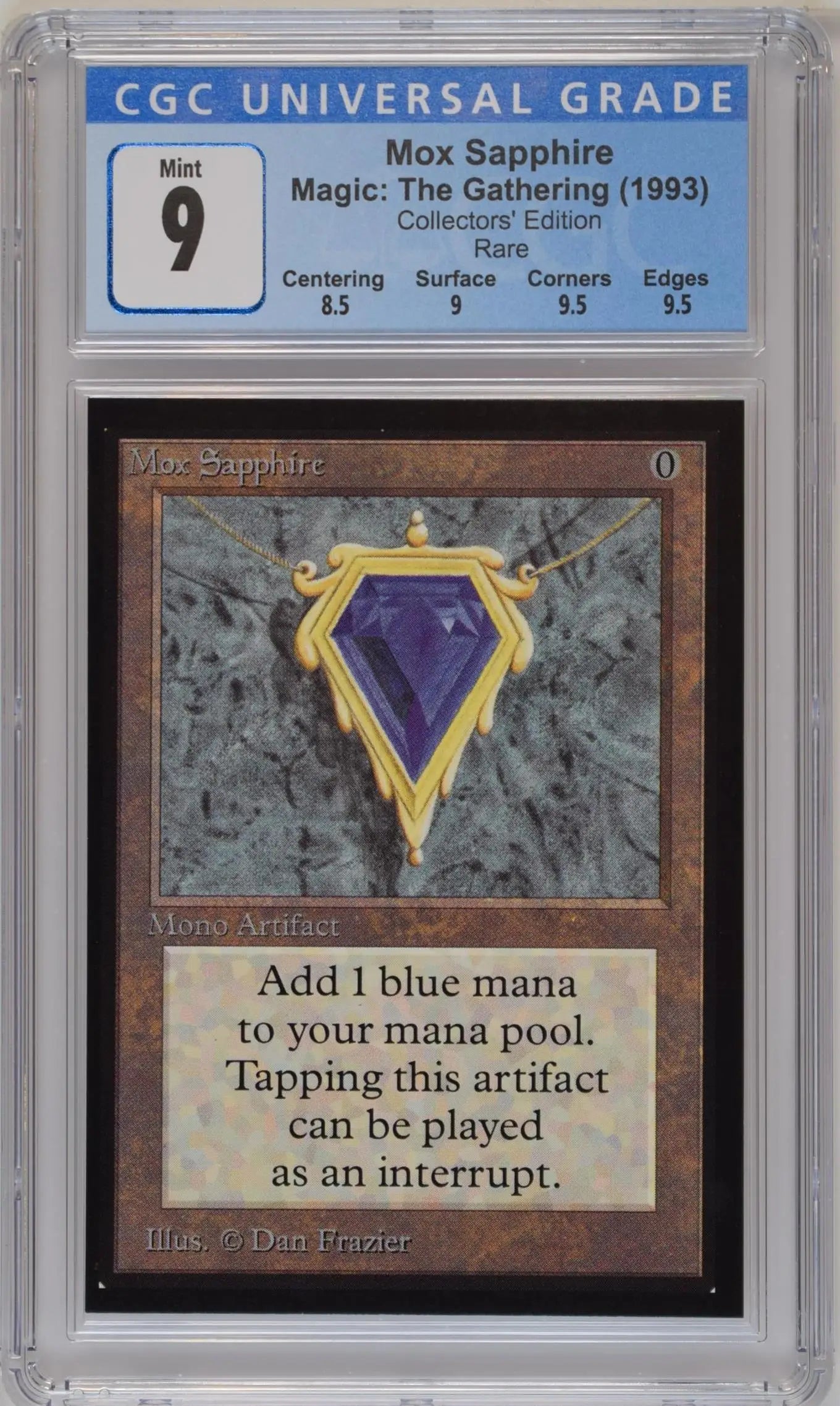 Magic: The Gathering MTG Mox Sapphire [Collectors’ Edition] Graded Graded CGC 9 Mint - Magic Card Single