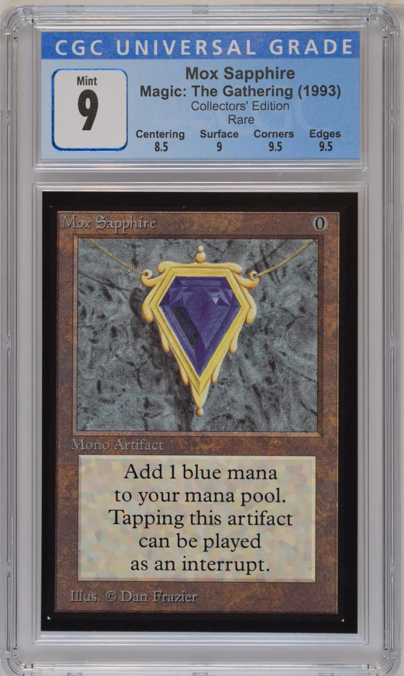 Magic: The Gathering MTG Mox Sapphire [Collectors’ Edition] Graded Graded CGC 9 Mint - Magic Card Single