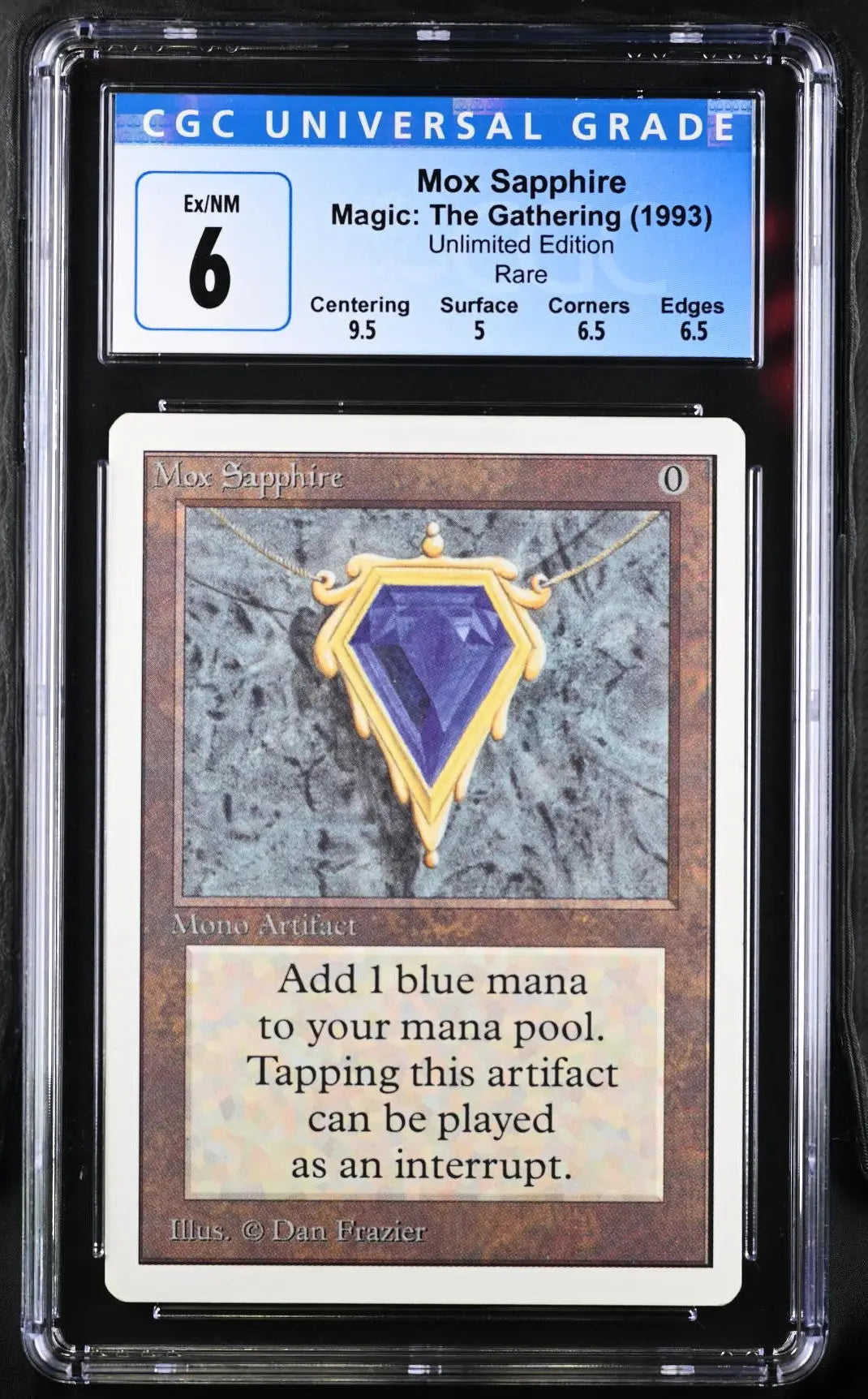 Magic: The Gathering MTG Mox Sapphire [Unlimited Edition] Graded CGC 6 Ex/NM - Magic Card Single
