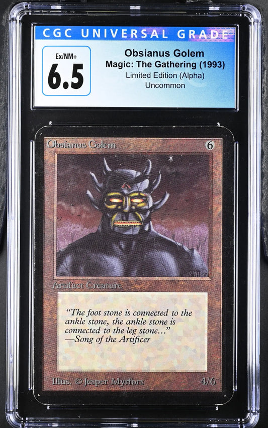 Magic: The Gathering MTG Obsianus Golem [Alpha Edition] Graded CGC 6.5 Ex/NM+ - Magic Card Single
