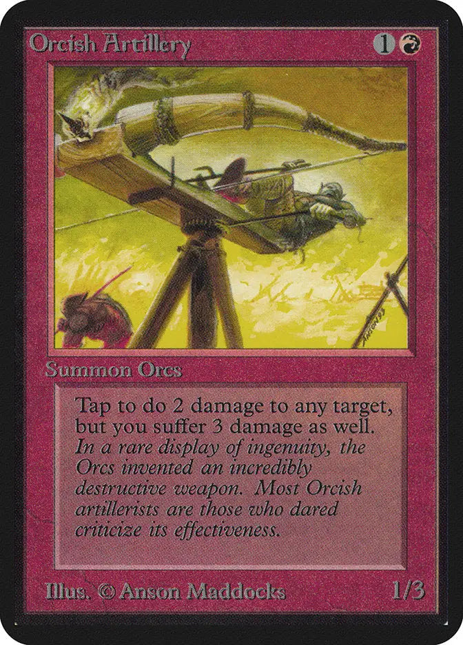 Magic: The Gathering MTG Orcish Artillery [Alpha Edition] Graded CGC 6.5 Ex/NM+ - Magic Card Single