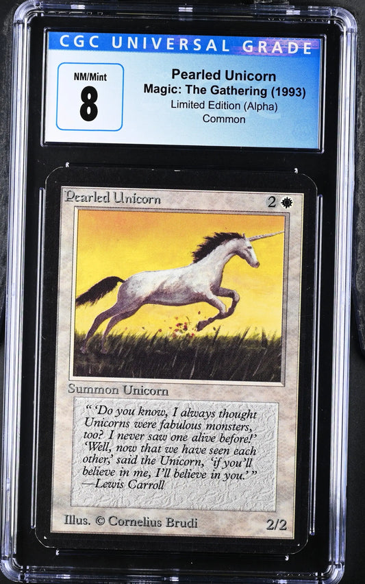 Magic: The Gathering MTG Pearled Unicorn [Alpha Edition] Graded CGC 8 NM/Mint - Magic Card Single