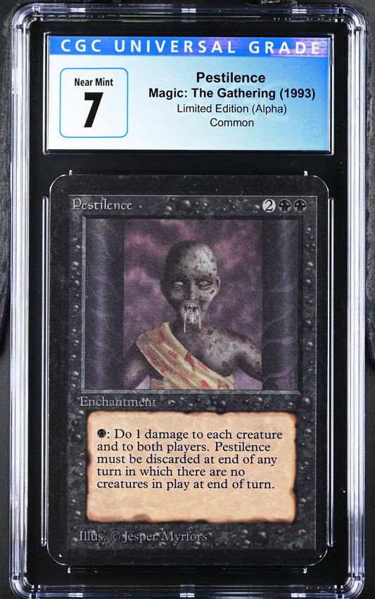 Magic: The Gathering MTG Pestilence [Alpha Edition] Graded CGC 7 Near Mint - Magic Card Single