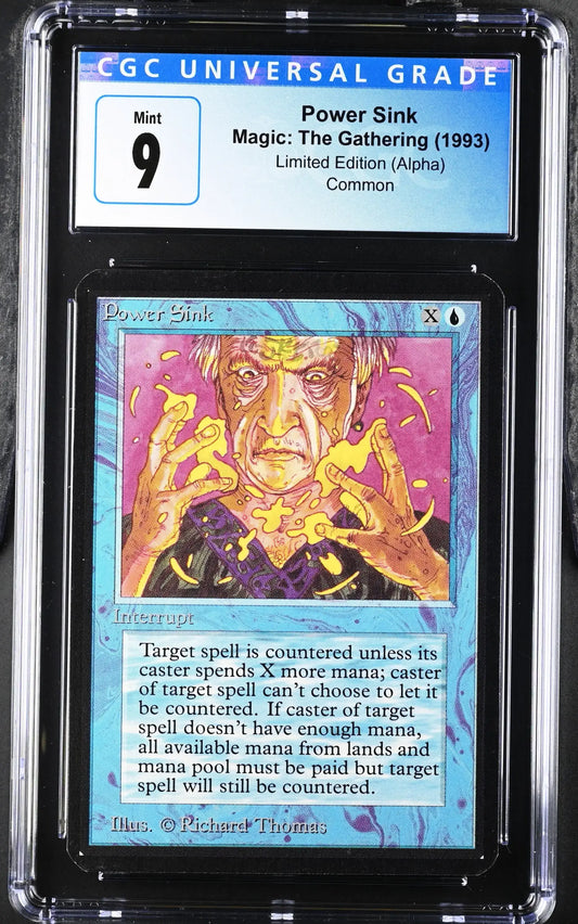 Magic: The Gathering MTG Power Sink [Alpha Edition] Graded CGC 9 Mint - Magic Card Single