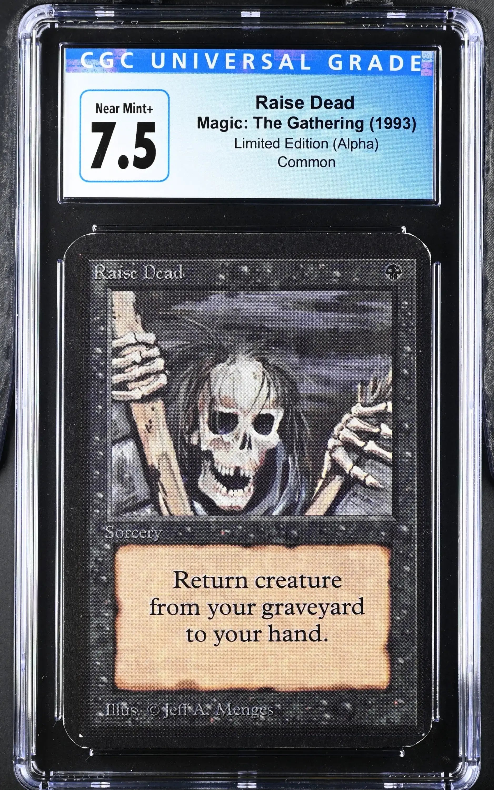 Magic: The Gathering MTG Raise Dead [Alpha Edition] Graded CGC 7.5 Near Mint+ - Magic Card Single
