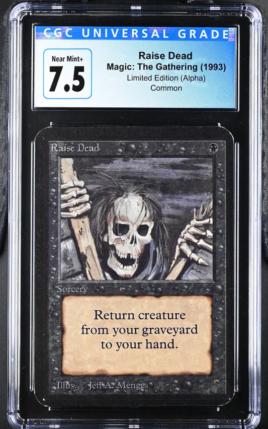 Magic: The Gathering MTG Raise Dead [Alpha Edition] Graded CGC 7.5 Near Mint+ - Magic Card Single