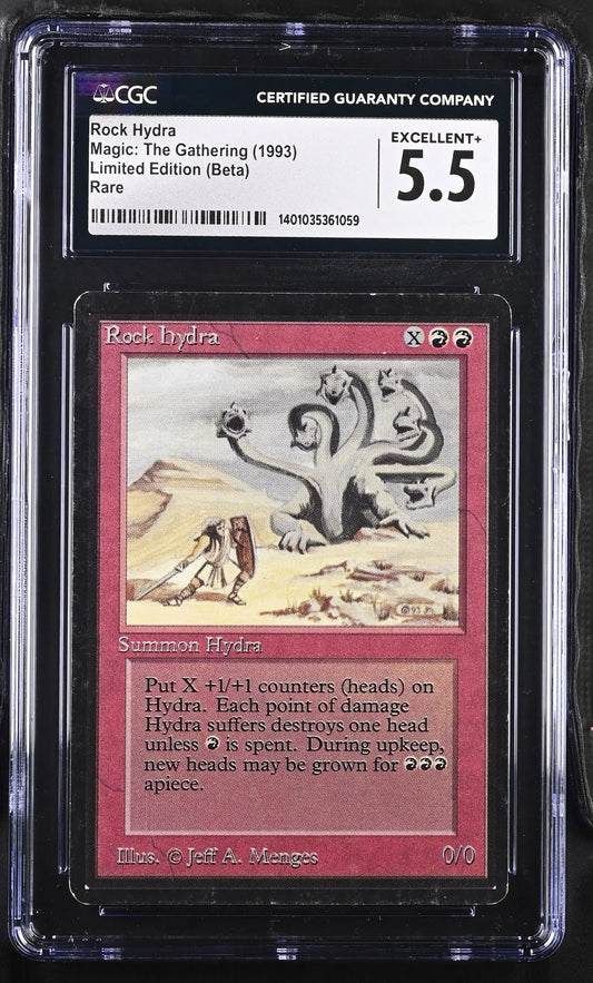 Magic: The Gathering MTG Rock Hydra [Beta Edition] Graded CGC 5.5 Excellent+ - Magic Card Single