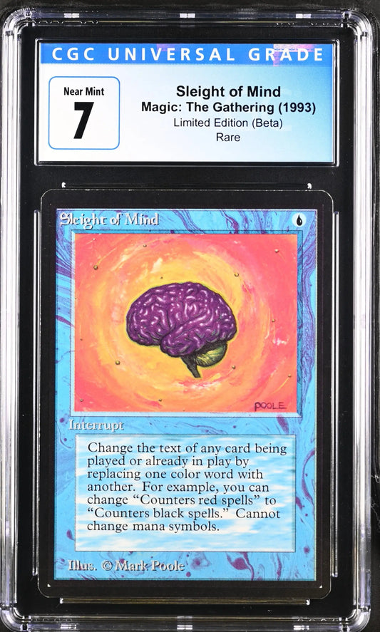 Magic: the Gathering MTG Sleight of Mind [Beta Edition] Graded CGC 7 Near Mint - Magic Card Single