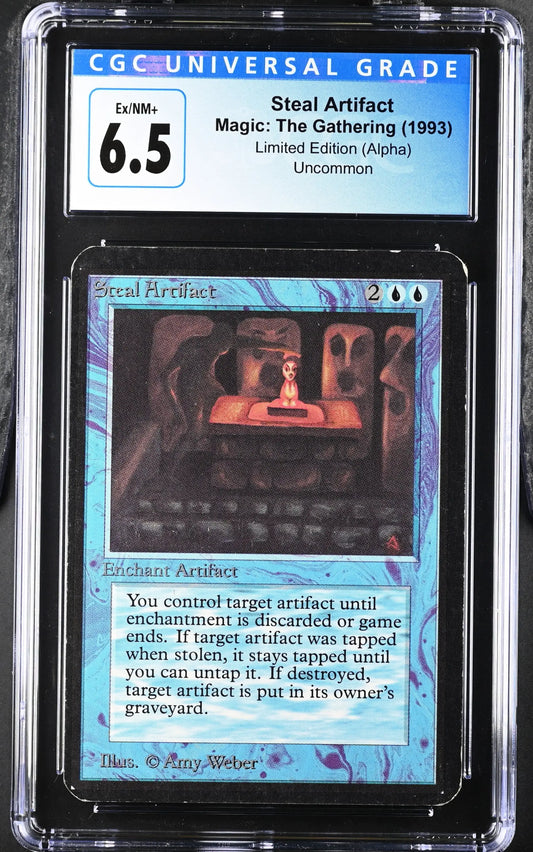 Magic: the Gathering MTG Steal Artifact [Alpha Edition] Graded CGC 6.5 Ex/NM+ - Magic Card Single