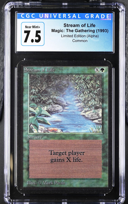 Magic: the Gathering MTG Stream of Life [Alpha Edition] Graded CGC 7.5 Near Mint+ - Magic Card Single