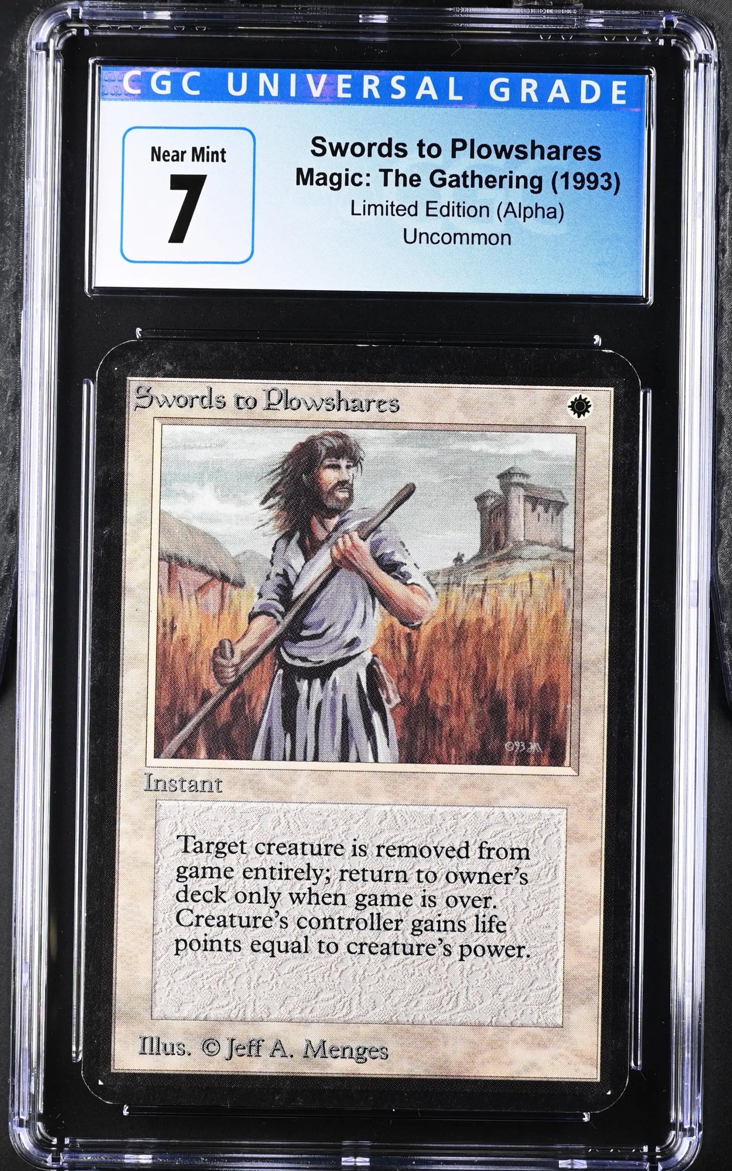 Magic: the Gathering MTG Swords to Plowshares [Alpha Edition] Graded CGC 7 Near Mint - Magic Card Single