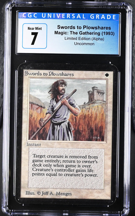 Magic: the Gathering MTG Swords to Plowshares [Alpha Edition] Graded CGC 7 Near Mint - Magic Card Single