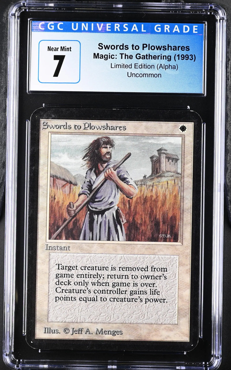 Magic: the Gathering MTG Swords to Plowshares [Alpha Edition] Graded CGC 7 Near Mint - Magic Card Single