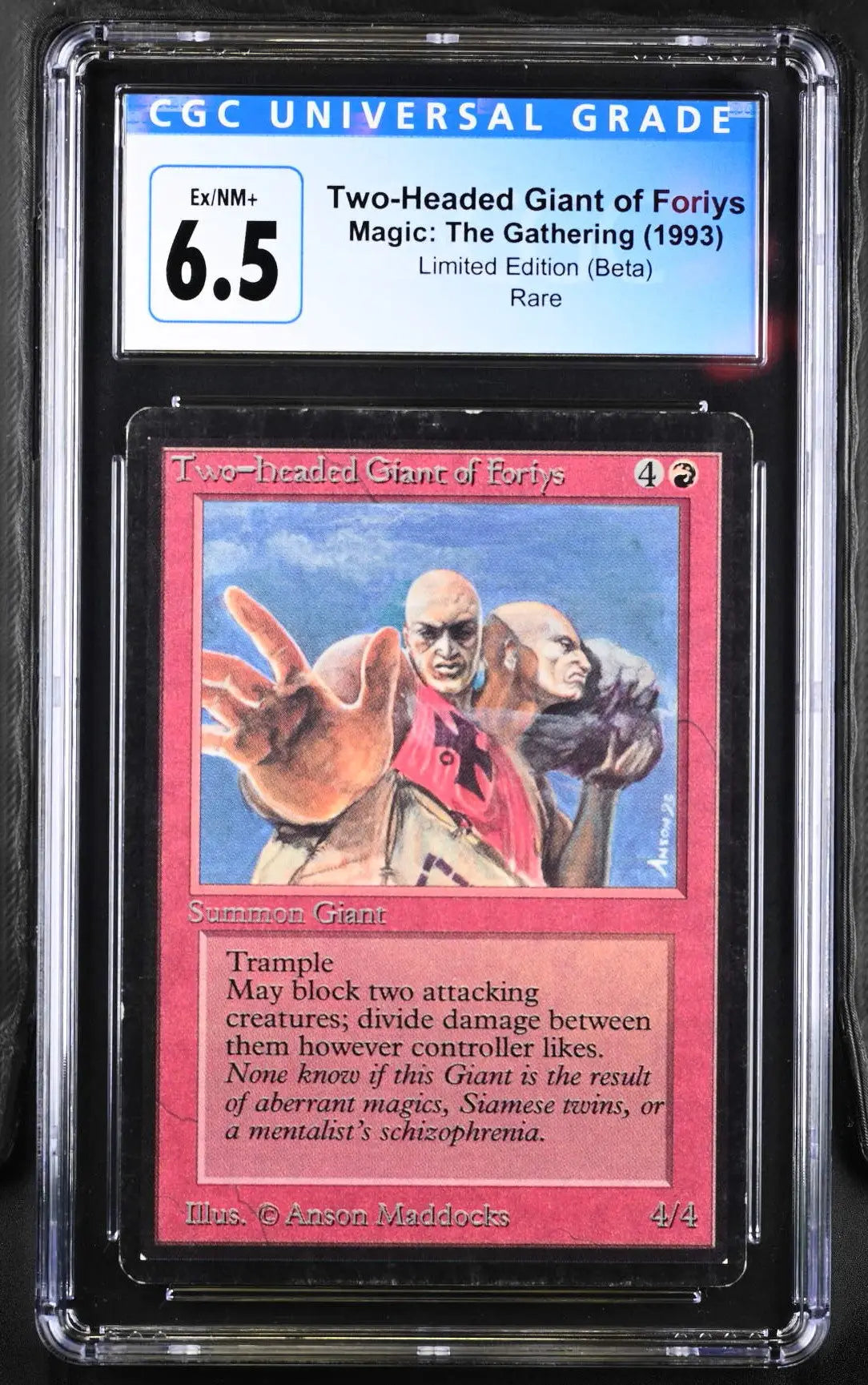 Magic: The Gathering MTG Two-Headed Giant of Foriys [Beta Edition] Graded CGC 6.5 Ex/NM+ - Magic Card Single