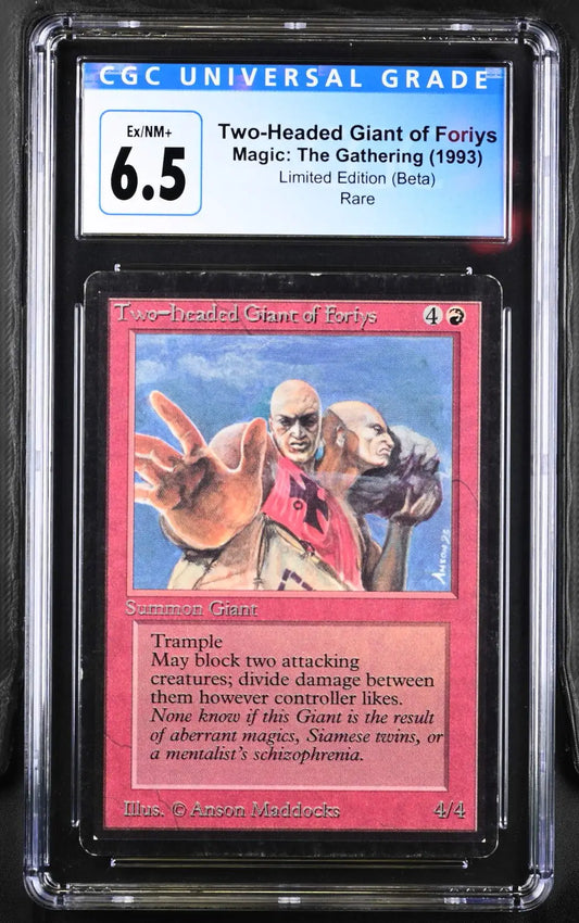 Magic: The Gathering MTG Two-Headed Giant of Foriys [Beta Edition] Graded CGC 6.5 Ex/NM+ - Magic Card Single