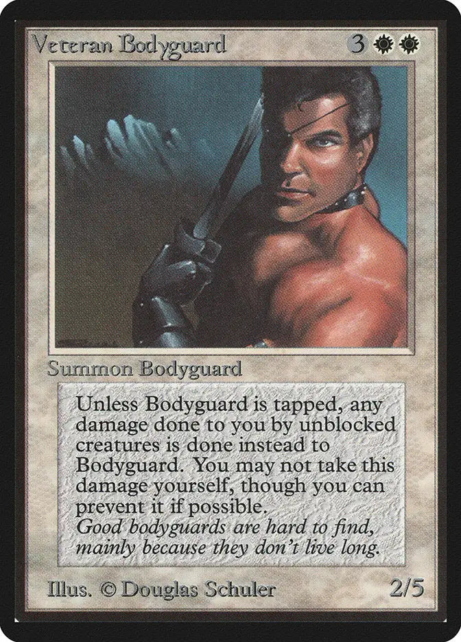 Magic: The Gathering MTG Veteran Bodyguard [Beta Edition] Graded CGC 5.5 Excellent+ - Magic Card Single