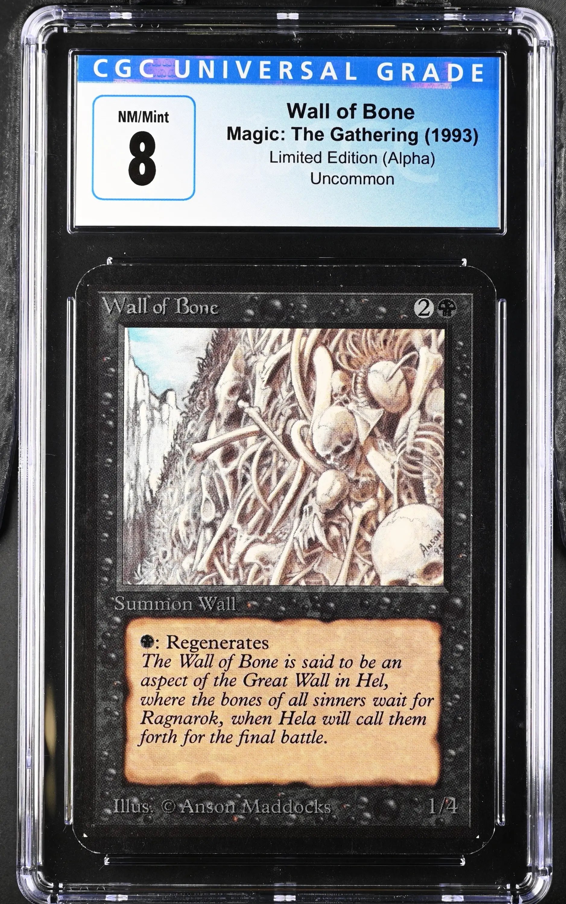 Magic: The Gathering MTG Wall of Bone [Alpha Edition] Graded CGC 8 NM/Mint - Magic Card Single