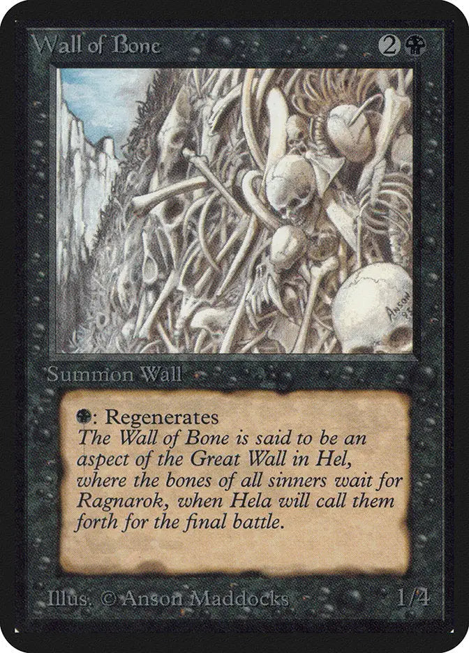 Magic: The Gathering MTG Wall of Bone [Alpha Edition] Graded CGC 8 NM/Mint - Magic Card Single