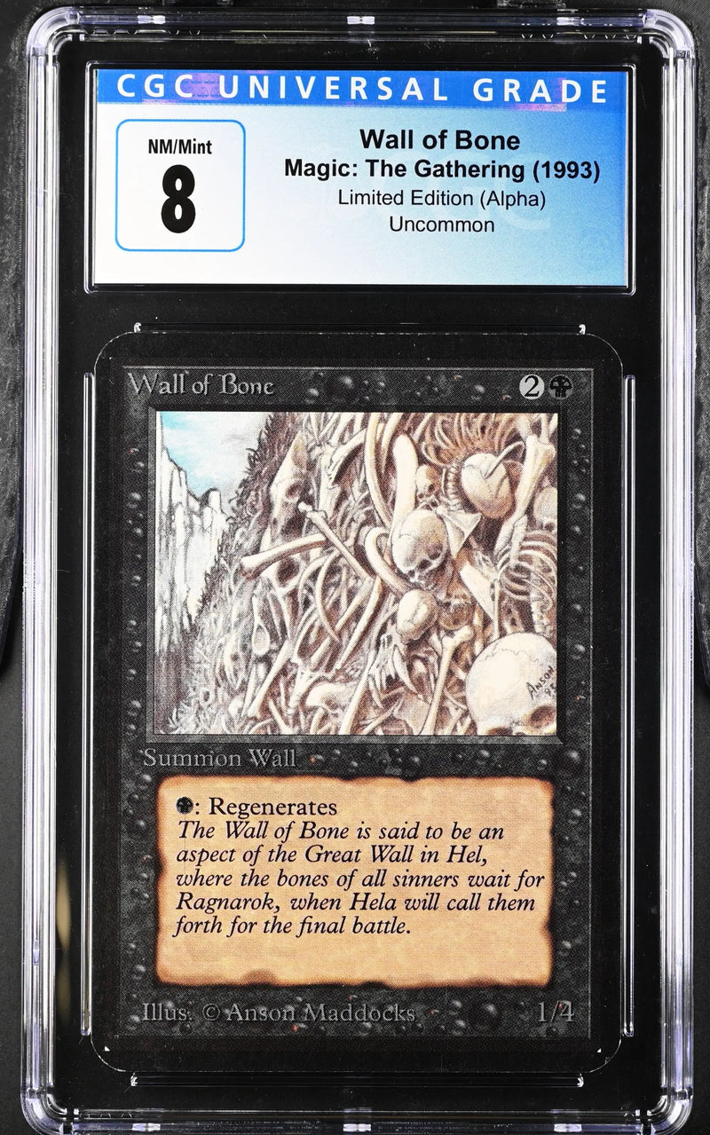 Magic: The Gathering MTG Wall of Bone [Alpha Edition] Graded CGC 8 NM/Mint - Magic Card Single