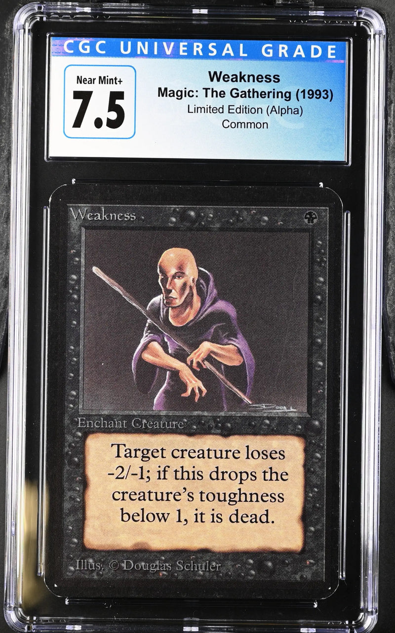 Magic: the Gathering MTG Weakness [Alpha Edition] Graded CGC 7.5 Near Mint+ - Magic Card Single